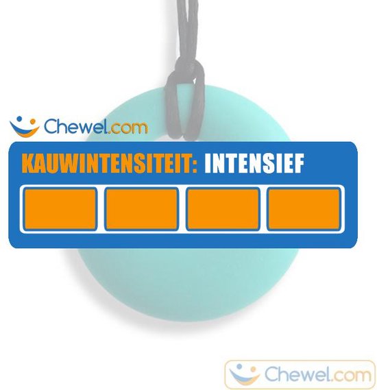Ronde Bijtketting Kauwketting - Rond - Cirkel - Round - Turquoise - Chewel ® van Chewel®