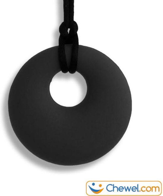 Ronde Bijtketting Kauwketting | Rond | Cirkel | Round | Zwart | Chewel ® van Chewel®