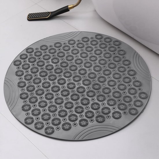 Ronde Douchemat Antislip met Zuignappen en Afvoergaten | 55 cm Badmat