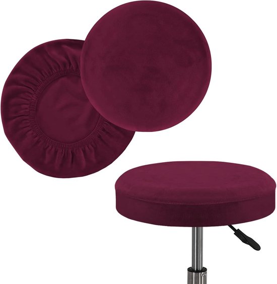 Ronde krukhoezen - Barkruk hoezen - Meubels beschermen - Superzacht fluweel - Dia 305-356 cm - Bordeaux