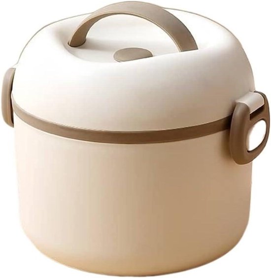 Ronde Lunchbox - Bento Box - Maaltijden Meenemen - Magnetron Geschikt - 1 Liter - Wit