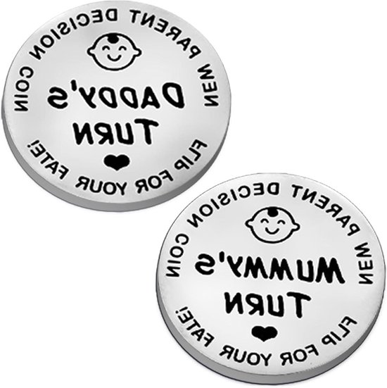 Ronte - Ouderbeslissing Munt Geschenken | Mama Papa & Pasgeboren | Moederdag Vaders | Kerst Zwangerschap Baby - Set van 2 van Ronte