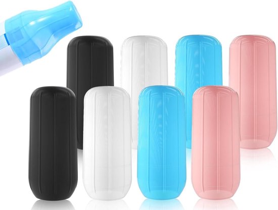 Ronte - Reisflessenhoezen Set van 8 - Bescherming tegen lekken - Siliconen hoezen - Elastische afdekkingen - Lekvrije toiletartikelen - Reiscontainers - Handig voor onderweg - 80 x 36 mm