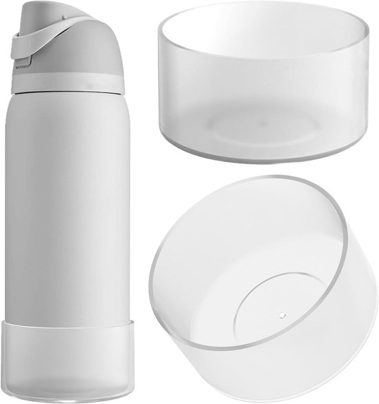 Ronte - Waterfleshouder met siliconen anti-slip mouw voor Owala FreeSip 32 oz fles - Transparant - Set van 2