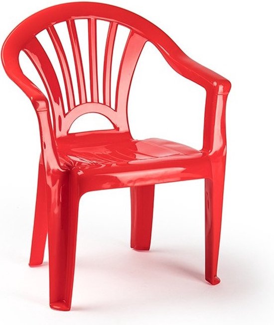 Rood stoeltjes voor kinderen 50 cm - Tuinmeubelen - Kunststof binnen/buitenstoelen voor kinderen van Feber
