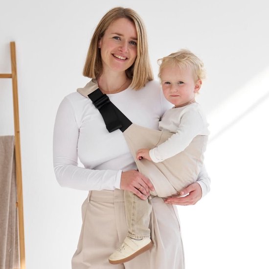 Rookie-Baby – Heupdrager Baby Beige I Ergonomisch & rugsparend I Snel om te doen – Drager vanaf 9 maanden tot ca. 4 jaar I Zijdrager voor peuters I Ideaal voor onderweg I Babydrager heupzitje