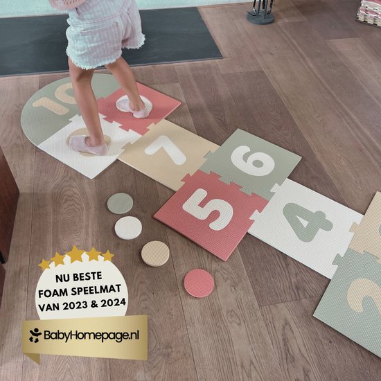 Roolsy Speelmat - Hinkelmat - Speelkleed - Puzzel speelgoed - Hinkelspel - vloerpuzzel - Incl. opbergtas van Roolsy