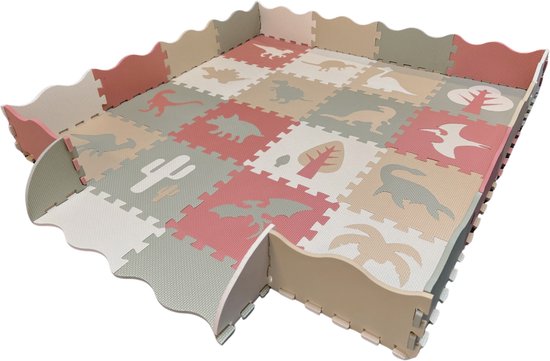 Roosly Speelmat Baby – Speelkleed baby - Babygym - Foam Puzzelmat met Opstaande Rand - Inclusief Opbergtas van Merkloos