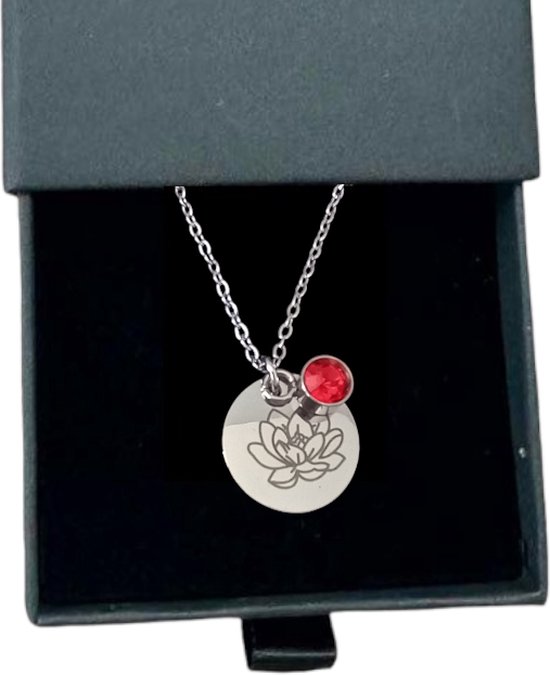 Rosey’s® - Geboortesteen ketting juli - Geboortesteen juli - Geboortesteenketting - zilver - Geboortesteen ketting - Birth stone - Geboortesteen - Babyshower - Kraamcadeau - geboortesteen - cadeau vrouw - Geboortesteenketting Juli van Merkloos