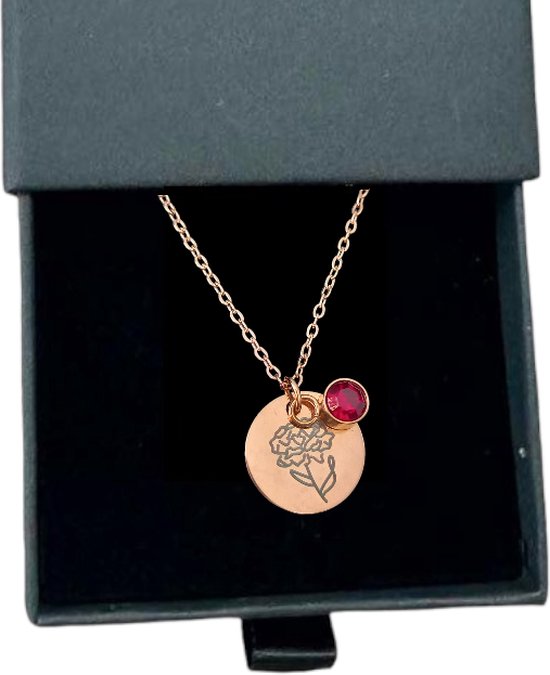 Rosey’s® - Geboortesteenketting januari - Geboortesteenketting - geboortesteen januari - rose gold - Geboortesteen - Kraamcadeau - Babyshower - Moederdag - geboortesteenketting - Kerstcadeau vrouw - Sint cadeau vrouw - Geboortesteen ketting januari van Merkloos