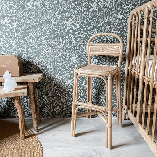 Rotan kinderstoel Luc - Hoge eetkamerstoel van Kave Home