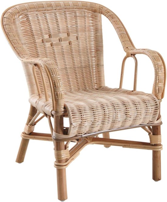 Rotan Kinderstoel voor Kinderen - Comfortabele Zithoogte 27 cm van Merkloos