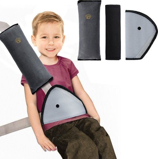 Rovtop 3 stuks gordelkussens voor kinderen in autostoelen, autoveiligheidsgordel, schouderkussen, gordelkussen, beschermkussen, afneembaar en wasbaar, reiskussen, comfortabel van Rovtop
