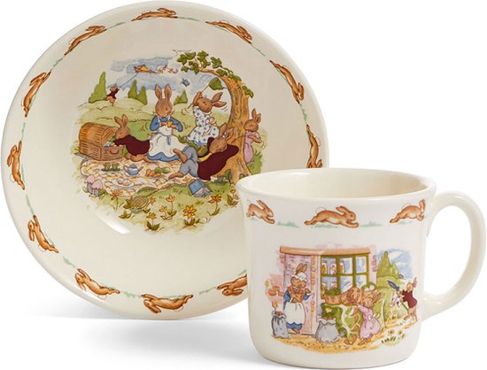 Royal Doulton Bunnykins Set 2 delig schaal/beker met oor van Royal Doulton