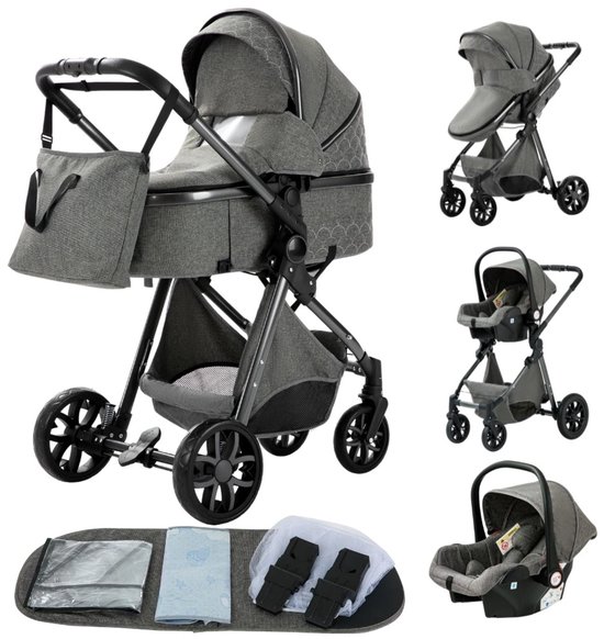 RoyaLuxe - Kinderwagen - Donker Grijs - Buggy - Kinderwagen 3 In 1 - Kinderwagens & Buggy's - Kinderwagens - Baby - Buggy's - Plooibuggy - Buggy Inklapbaar - Kinderwagens - Kind - Kinderen - Baby - Baby's van RoyaLuxe
