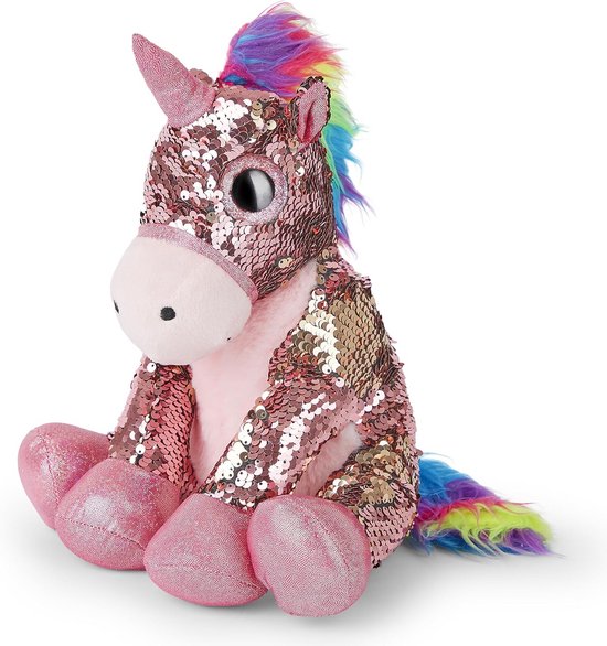 Roze Eenhoorn Knuffeldier met Pailletten - Pluche Speelgoed 29 cm