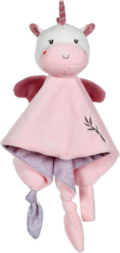 Roze Eenhoorn Knuffeldoekje 24 cm - Zacht Pluche Speelgoed voor Baby en Eerste Leeftijd van Merkloos