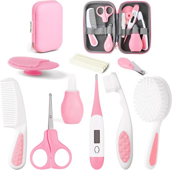 Roze Verzorgingsset voor Baby\'s (14-delig) - Essentiële Babyspullen van Merkloos