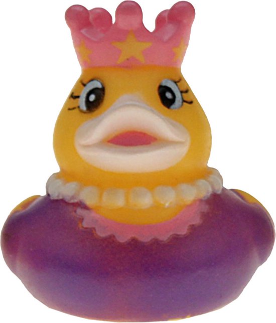 Rubber badeendje prinses - paars - badkamer fun artikelen - size 5 cm - kunststof - speelgoed eendjes van Krüger & Gregoriades