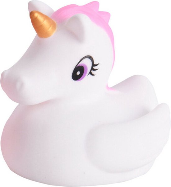 Rubber badeendjes eenhoorns - 5x stuks - wit - badkamer fun - 5.5 cm - speelgoed eendjes van $