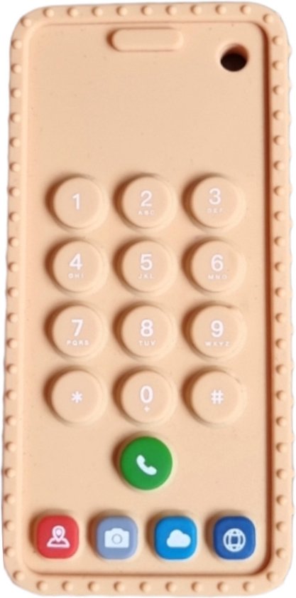RubyC Baby Bijtspeeltje Telefoon Beige Bijtring - Cadeau - BPA vrij van Ruby