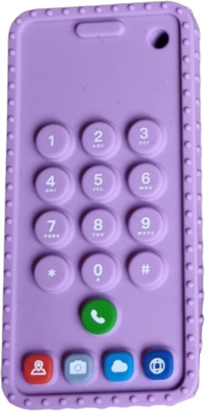 RubyC Baby Bijtspeeltje Telefoon Paars Lila - Bijtring - Cadeau - BPA vrij van Ruby