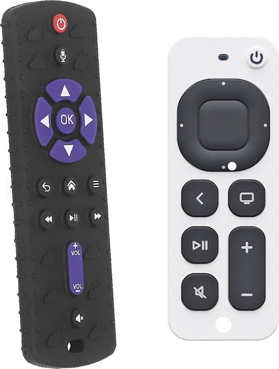 RubyC Bijtspeeltje Set Afstandsbediening Zwart en Wit - Bijtring - Baby - Peuter - Kind - Cadeau - BPA vrij - Sinterklaas van Ruby