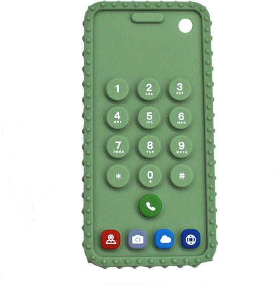 RubyC Bijtspeeltje Telefoon Groen Bijtring Pop It - Baby - Peuter - Kind - Cadeau - Sinterklaas - BPA vrij - Schoencadeau van Ruby