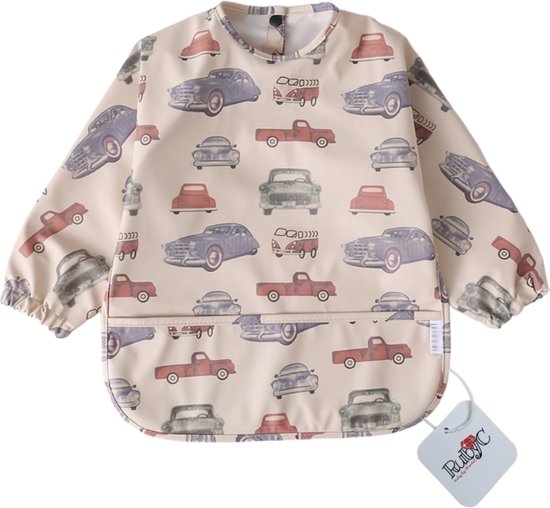 RubyC Slab met Mouwen (12 tot 36 maanden) Auto - Waterproof Slabbetje Baby - Schort van Sevira Kids