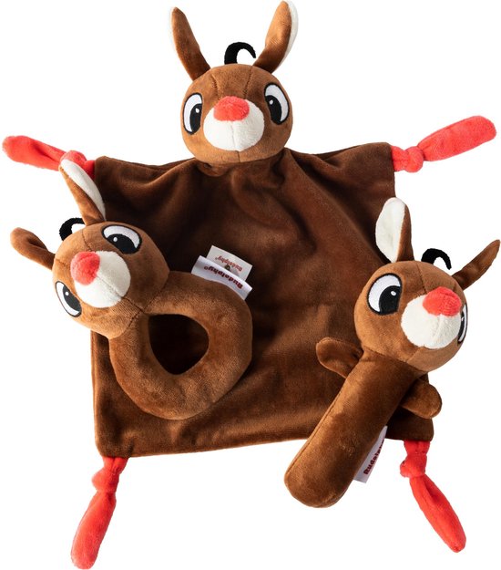 Rudolphy Knuffelset - Babyshower knuffel set met knuffeldoekje, rammelaar, knuffels - Giftset van Rudolphy