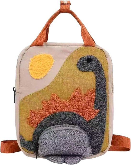 Rugzak voor kinderen met dinosaurussen voor 5-9 jaar, casual kinderrugzak, kleuterschoolrugzak, jongens en meisjes, lichte kinderrugzakken voor kleuterschool, school, reizen, bruin 1, Kleine, Casual