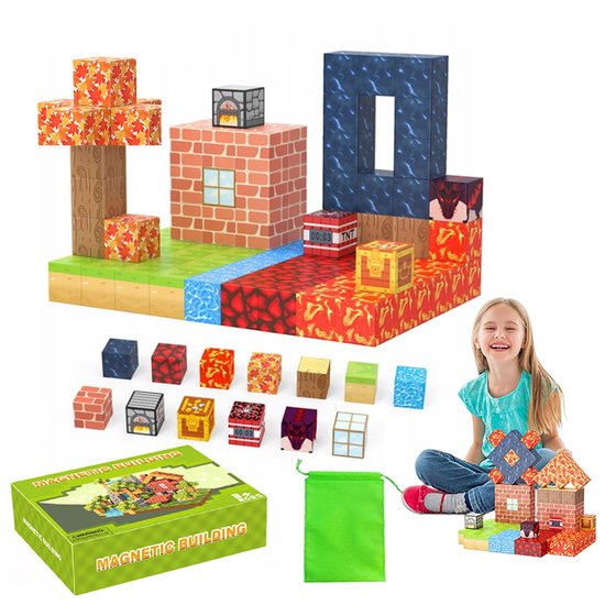 Ruijingsky magnetische bouwstenen – 100 stuks – Voor kinderen vanaf 3 jaar – Reisset voor kleuters