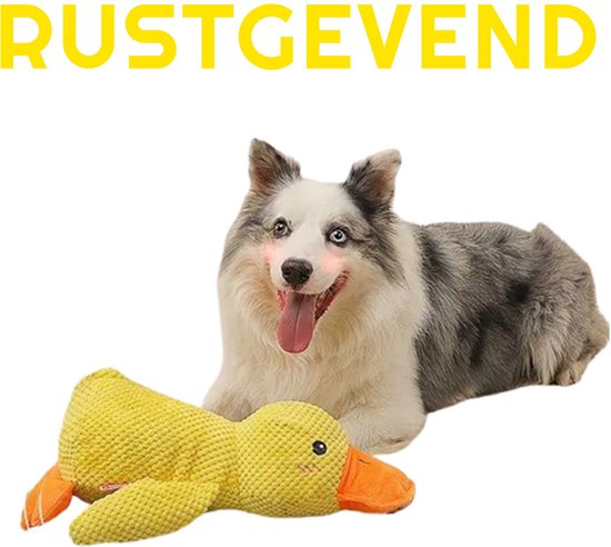 Rustgevende Eend voor uw Hond - Hondenknuffel - Knuffel - Rustgevend Speelgoed - Kalmerend voor drukke Honden - Relax - Ontspanning voor uw huisdier - Eendenknuffel - Grote honden van Zenpets