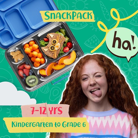 RVS Bentobox voor Kinderen: Lekvrije Metalen Lunchtrommel met 2 Vakken voor School en Werk