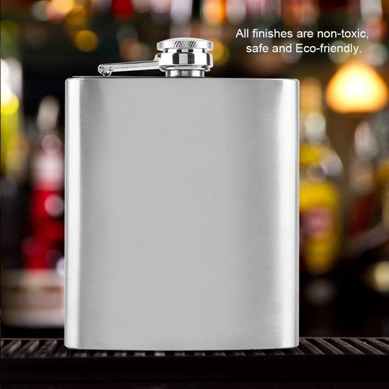 Rvs Heupfles, Fles Met Trechter Rvs Zak Alcohol Fles Zilver Klassieke Flagon voor Wandelen Liquor Fles(7 oz)