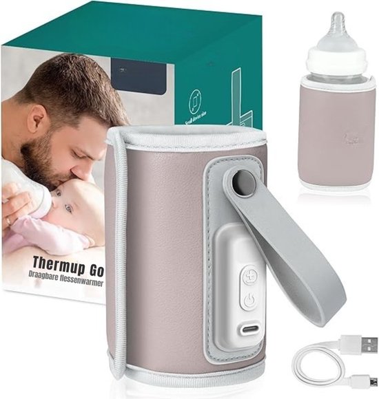 RWB® Flessenwarmer Onderweg - Flessenwarmer - Fleswarmer - Roze - 9cm x 9cm x 12cm van Rwb