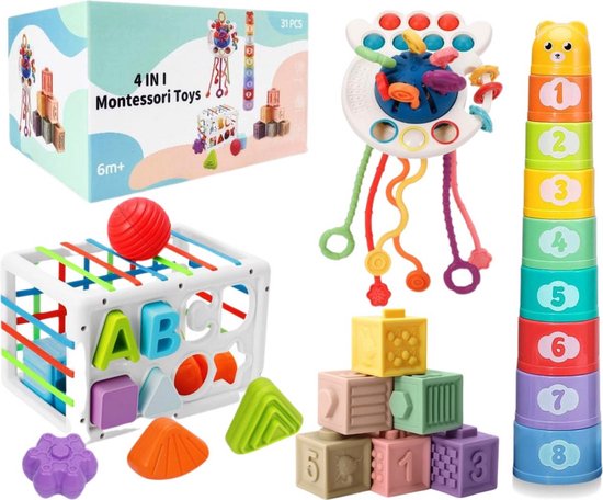 RZKHRT - Montessori Speelgoed - Baby Speelgoed 6 maanden - Speelgoed 1 Jaar - Kinderspeelgoed - 4 in 1 van Merkloos