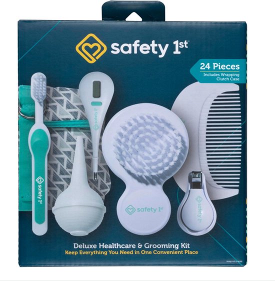 Safety 1st Deluxe Baby Verzorgings- en Gezondheidsset – Pyramids Aqua Essentiële babyverzorgingsset voor pasgeborenen – 24-deligs van Merkloos