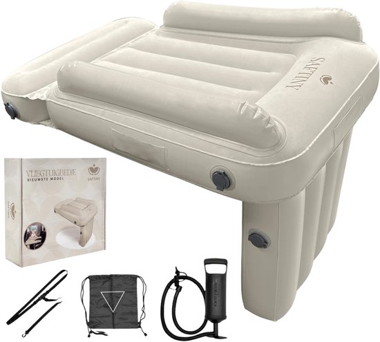 Saftiny® Vliegtuigbedje voor Baby’s - Reisbedje - Vliegtuigmatras - Opblaasbare Reiskussen - Opblaasbare Voetensteun - Voetensteun van Merkloos