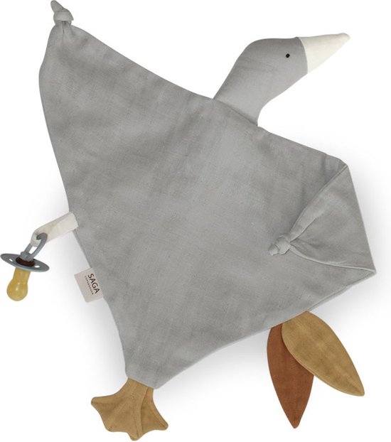 Saga Copenhagen knuffeldoekje gans - silver grey van Saga Copenhagen