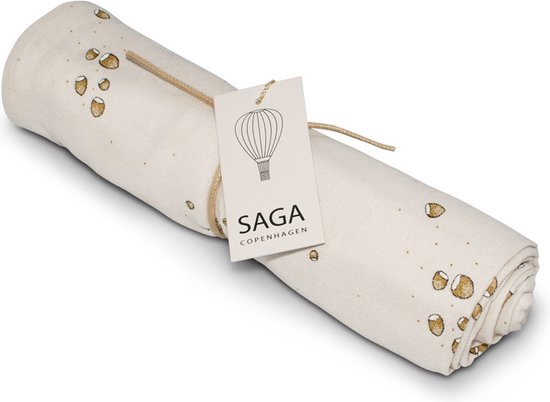 Saga Copenhagen | Swaddle / Hydrofiele Doek Hula | 100 x 100 cm | 100% bio katoen | Hazelnuts van SAGA