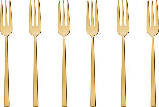 Sambonet Gebaksvorkjes Rock Goud 6 Stuks van Sambonet