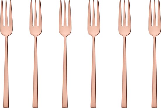 Sambonet Gebaksvorkjes Rock Koper 6 Stuks van Sambonet