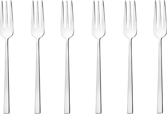 Sambonet Gebaksvorkjes Rock Zilver 6 Stuks van Sambonet