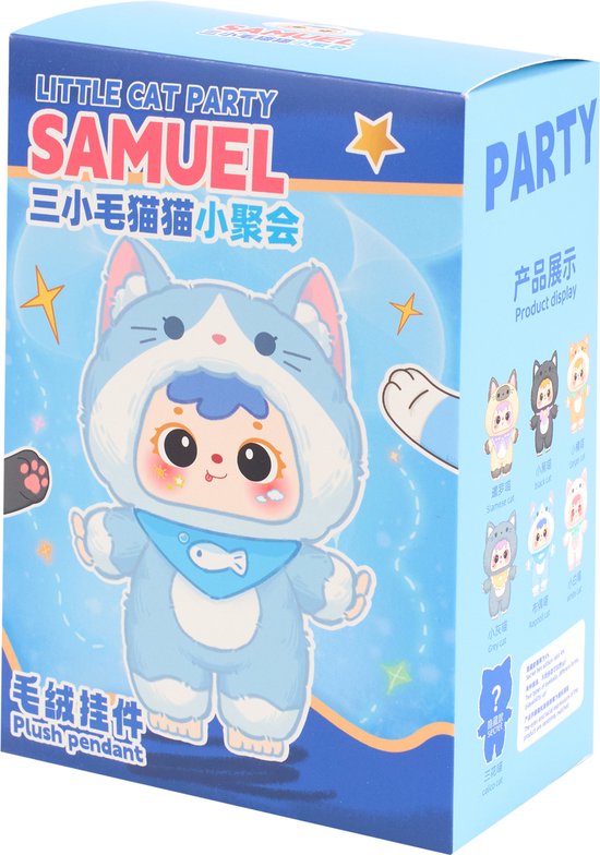 Samuel Blind Box Katten Knuffel Sleutelhanger – Little Cat Party Mystery Box – Kawaii Plush Hanger Verzamelserie met Secret Edition