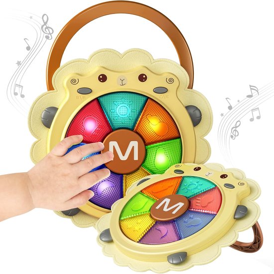 Sander Shop Baby Musical Electronic Drum Toys Set Light Sound Instruments Game Activity Learning Toy Holiday Christmas Birthday Gifts voor Toddler pasgeboren 18 maanden en omhoog (schapen) van Merkloos