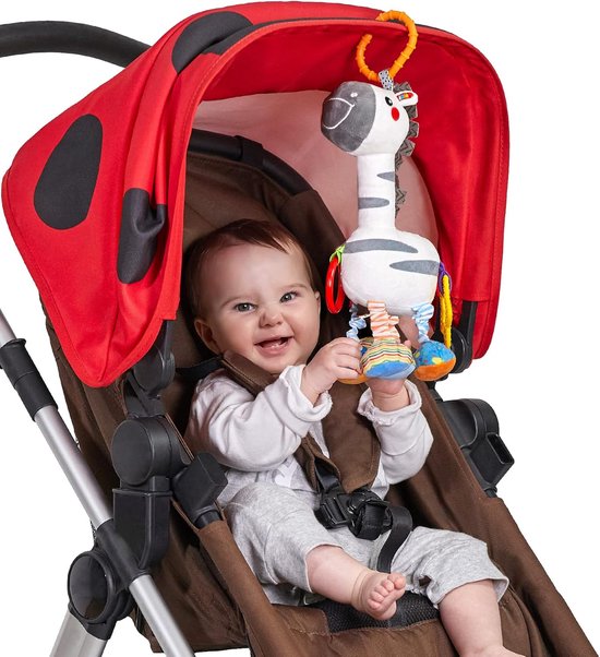 Sander Shop Zebra Hangen Baby Speelgoed voor 0,3,6,9,12 maanden, Baby Rammelaar Zacht Dier Pluche Speelgoed,Baby Zintuiglijke Kinderwagen Speelgoed voor Pasgeborene De Verjaardagsgiften van jongensmeisjes