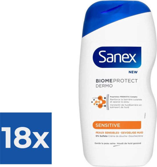 Sanex Douchegel Dermo Sensitive 500 ml - Voordeelverpakking 18 stuks van Sanex.