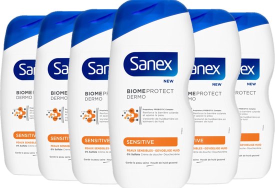 Sanex Douchegel Dermo Sensitive 500 ml - Voordeelverpakking 6 stuks van Sanex.