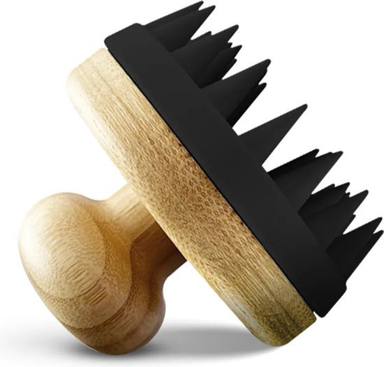 Scalp Massager Bamboe - Scalp Brush – Hoofdmassage - Hoofdhuid Massage Borstels – Siliconen Haarborstel – Haargroei van The Body Source